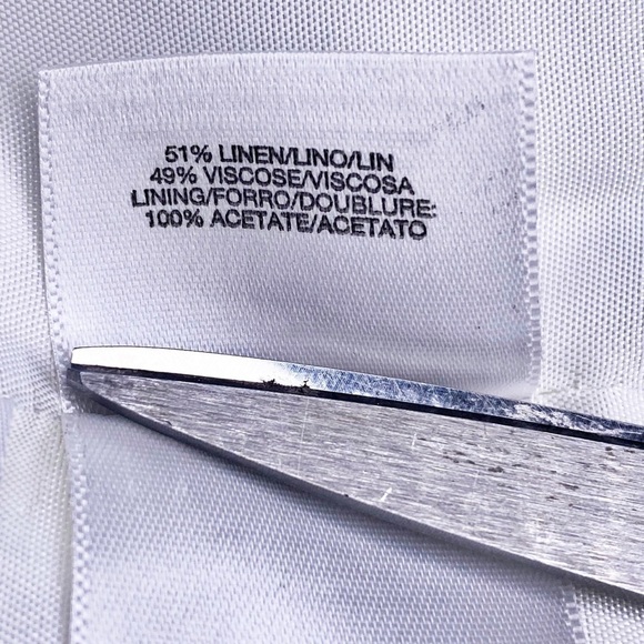 NINE WEST Linen Blend Striped Tie Sleeve One Button Nautical Blazer, Size 10 - Picture 7 of 10